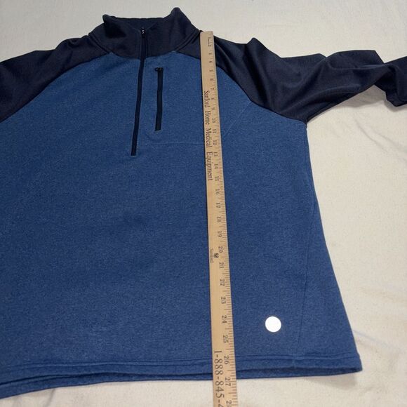 L.L.Bean Men's‎ Mountain Fleece Half-Zip, Blue Colorblock SzL Reg Outdoorsman - Picture 5 of 5